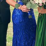 Dillard's Navy Blue Prom Dress Photo 5