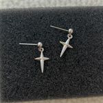 Star Dangle Drop Earrings for Men Women Streetwear Hip Hop Unisex Earrings Silver Photo 1