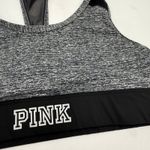 Victoria's Secret Pink Ultimate Unlined Grey Black Halter Sports Bra Size Medium Photo 1