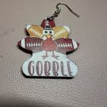 Gobble Turkey Football Earrings Red Photo 0