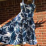 Diane Von Furstenberg  Revel Blue & White Coral Bow Detail Fit & Flare Dress - 10 Photo 2