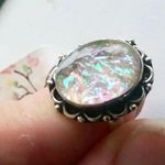 Iridescent Rainbow Dichroic Glass Gemstone Ring Photo 5