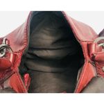 Lucky Brand Burgundy Red Leather Braided Strap Flap Purse Handbag Heart Closure Photo 11