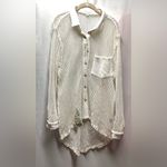 POL  open crochet Button down shacket. Antique white. Size Medium Photo 9