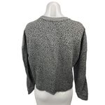 ATM Gray Leopard Animal Print Crew Neck Crop Pullover Sweatshirt Sweater Top S Photo 1