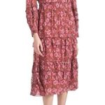 Sachin + Babi  Ronnie Long Sleeve Pink Pleated Tie Front Midi Dress NWT Photo 0