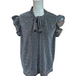 SheIn Womens Metallic Short Sleeve Blouse Bow Tie Party Glam Size 1X Photo 1