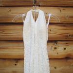 DB Studio Stretch Lace Halter Neck Gown White Size 14 Photo 7