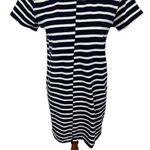 Everlane Dress Small Navy White Striped Short Sleeve Minimalist Photo 2