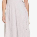 ASTR  Womens Modest Embroidered Short Sleeve Tie Wrap Midi Dress‎ Size S Lavender Photo 0