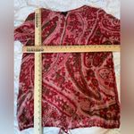 Talbots  Red Pink Paisley Silk Tunic Top Sheer Womens‎ size 4 Photo 6