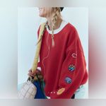 Free People NWOT FP Movement All Star Patch Pullover - red patch combo - XS Photo 2