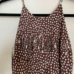 Vintage Cachet Spaghetti Strap Polka Dot Brown Beaded Maxi Dress, Size 4 Photo 1
