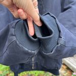 Carhartt navy hooded zip up canvas heavy work jacket XL Photo 1