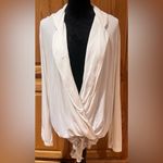 Free People Intimately Elsa Long Sleeve Lace Surplice Bodysuit White Size Medium Photo 6