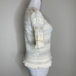 H&M Ivory Lace Blouse Popover Sz 4 100% cotton Boho Photo 3