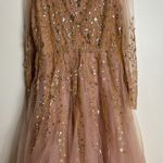 Mac Duggal  EMBELLISHED V NECK LONG SLEEVE A LINE GOWN size 14 in pink Photo 10