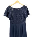 Jenny Packham Formal Dress Midnight Blue Lace Bodice Sequins Maxi‎ 14 New Photo 3