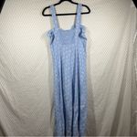 ZARA ‎ Blue Flower Print Linen Blend Button Front Midi Dress Photo 6