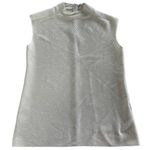 ZARA Top Womens Large White High Neck Ribbed Knit Zip Back Minimalist Blouse Photo 1