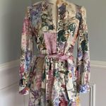 ZARA Pastel Floral Parrot Print Shirt Dress Co-Ord Linen Blazer Outfit Sz Small Photo 4