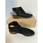 Sofft Nalda Sandals Size 6 Black Leather Peep Toe Perforated Sling Back Zipper Photo 3