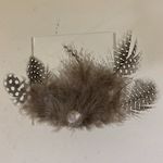 White & grey Feather & Gem Hair Clip Hair Accessory Gray Photo 2