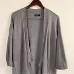 ZARA Knit Gray Open Front Notched Hem Cardigan Size Medium Photo 1