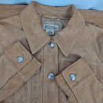 Michael Kors; Michael Brown Leather Suede Ladies' Trucker Jacket Medium Photo 4