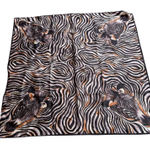 VTG GIOTAMI Superior Scarf Zebra Print Square Neck Scarf Funky Retro Black Photo 0