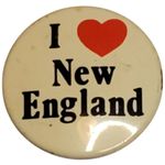 I Love New England Vintage Button Pin 1.25" Vintage Photo 0