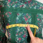 Romeo + Juliet Couture NWT Medium Dark Green Floral Crochet Mini Skater Dress Long Balloon Puff Sleeve New Photo 4