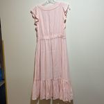 J.Crew Point Sur V-Neck Ruffle Midi Dress Flutter Sleeve Blush Pink Size 2 Photo 9
