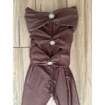 New! Ronny Kobo Delrey Catsuit Brown‎ Cut Out Strapless Sz XS $468 Brown Photo 8