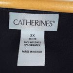 Catherines  Black Asymmetrical Tunic Top 3X Ribbed Knit Stretch Minimalist Flowy Photo 3