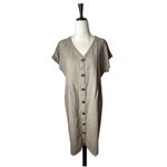 J.Jill  Love Linen Dress Women Small Brown Linen Button Front Short Sleeve Mini Photo 1