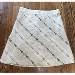 Sigrid Olsen 100% Linen Beige Embroidered Skirt Women’s 12 Lined Boho Fairy EUC Photo 9