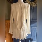 Lulus Embrace Your Beauty Ivory Pleated Long Sleeve Skort Romper Chiffon Large Photo 4