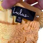 Lulus Yellow Love Poem Floral Crochet Lace Halter Sleeveless Dress Size Medium Photo 4