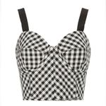 Tome Collective Gingham Bustier Strappy Top Crop Top Black White Checkered Top 8 Photo 3