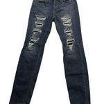 Mudd  FLX Stretch Skinny Jeans Juniors Size 7/28W Distressed Blue Dark Wash Women Photo 1