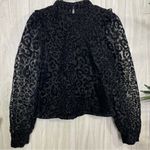 ZARA  Organza Velvet Animal Print Puff Sleeve Top size M Medium Photo 5