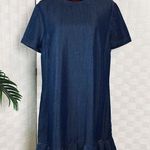 Ted Baker Meggi Blue Jean Frilled Hem Short Sleeve Dress Photo 0