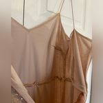 Adrianna Papell light pink beaded bridesmaid gown maxi size 6 thin strap v neck Photo 7