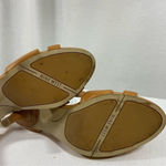 Nine West Camel Leather Kitten Heel Newbryonie Slingback Sandals Size 8.5M Tan Photo 9