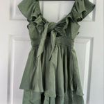 Evolutionary Apparel green satin ruffle romper dress Photo 1