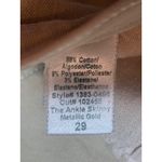 Current Elliott The Ankle Skinny Metallic Gold Khaki Jeans Size 29 Slim Fit Work Tan Photo 4