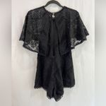 Line and Dot Revolve  Black Lyon Lace‎ Flutter Sleeve Shorts Romper Photo 4