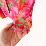 Caribbean Joe  Silk Rayon Floral Camp Shirt Tropical Print Button Front Size L Photo 3