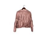 NEW! Western Fringe Soft Faux Suede Open Style Lined Jacket Coat L Dusty Rose Size L Photo 3